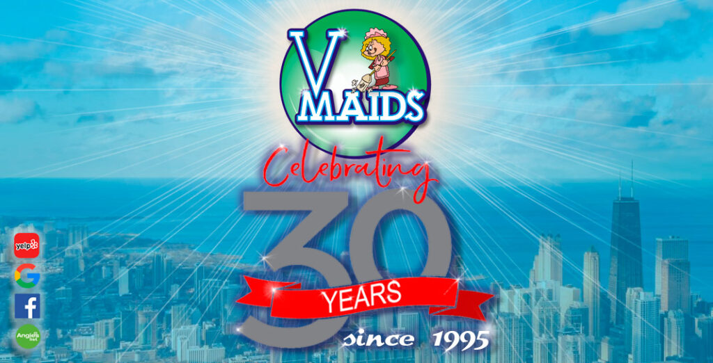 30 Years in business promotional banner. Top-rated Residential cleaning services in Chicago.